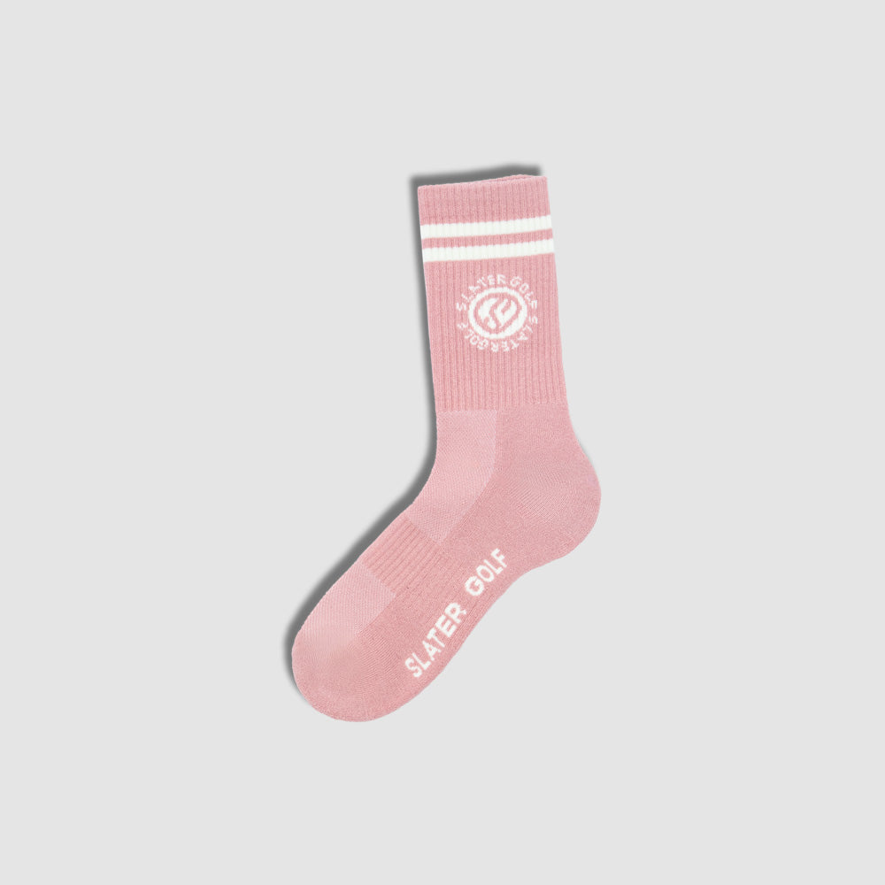 [SG-S-W-LS01-PINK] Slater Golf | Women's Crew Sock Pair | Dusty Pink