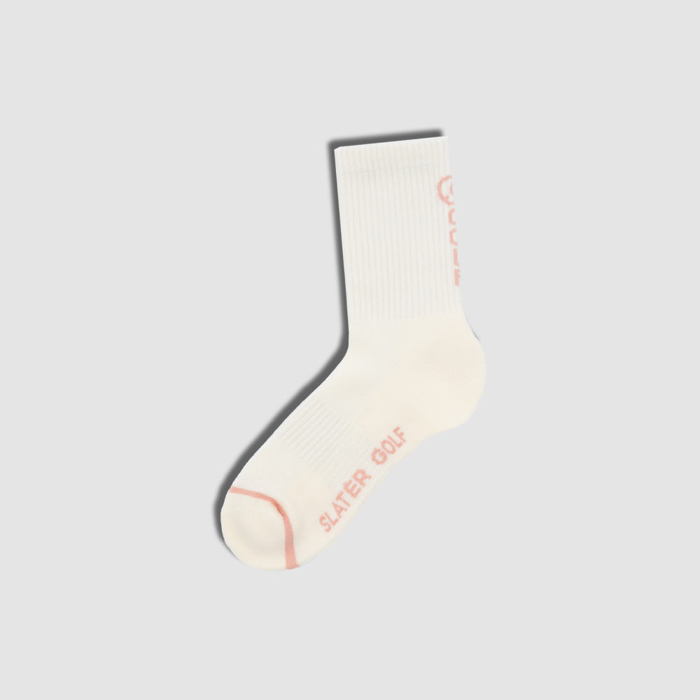 [SG-S-W-LS02-CAN] Slater Golf | Women's Crew Sock Pair | Cannoli Cream