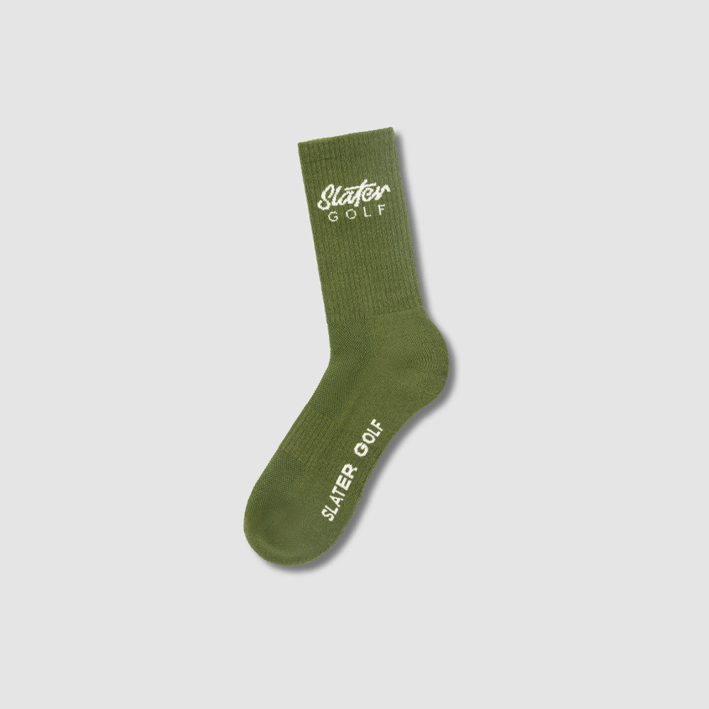[SG-S-M-LS03-WAT] Slater Golf | Men's Crew Sock Pair | Watercress