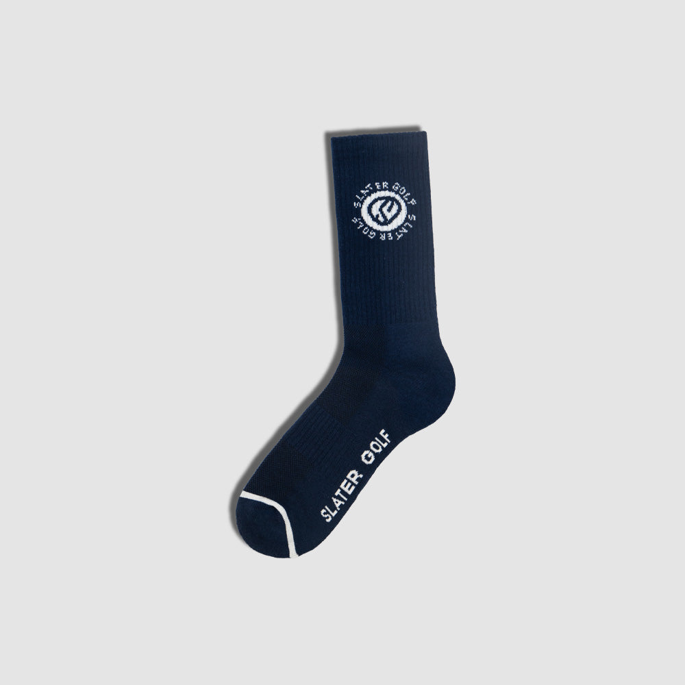 Slater Golf | Men's Crew Sock Pair | Navy