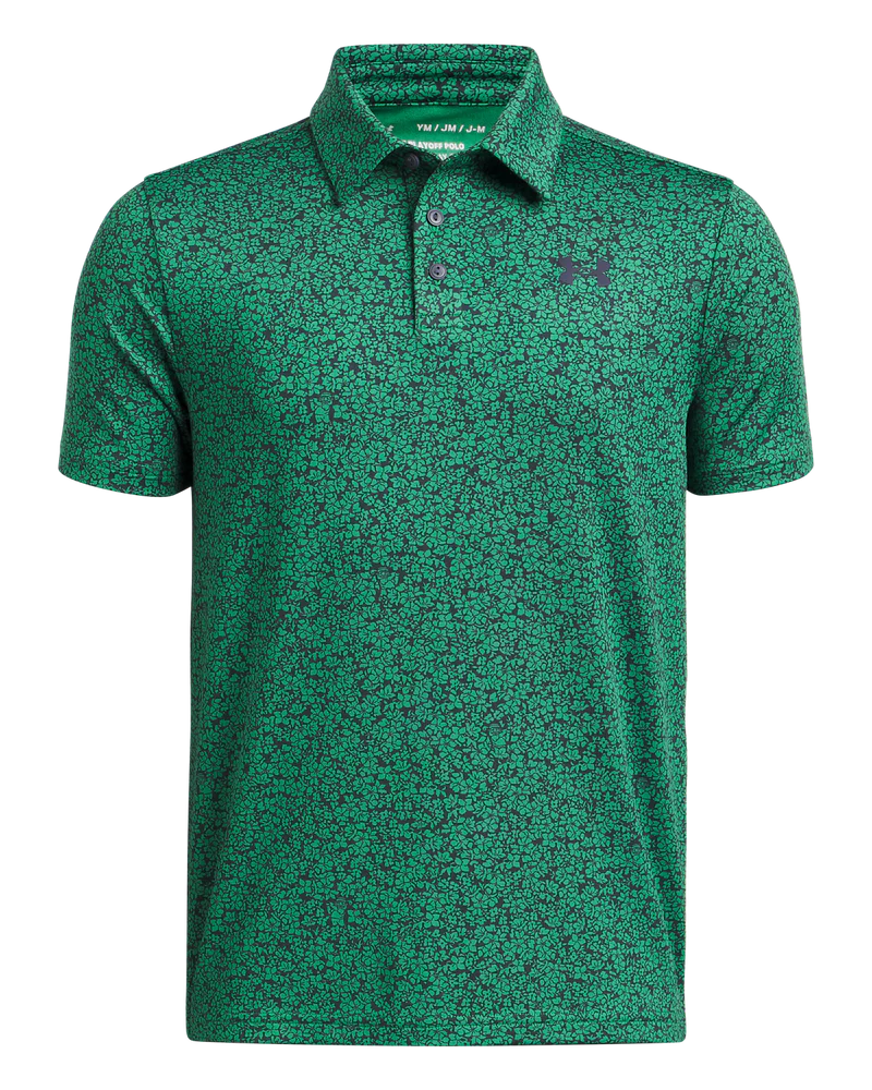[17323909] Under Armour Junior Golf Shirt | Polo | Green-Black (Green/Blue, S)