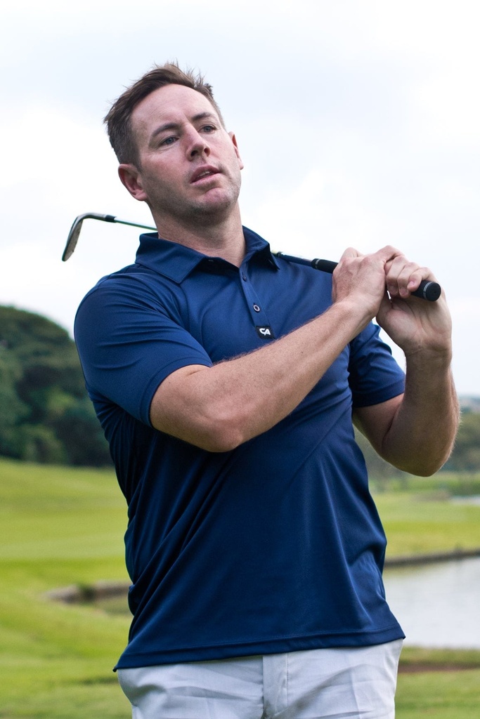 [SKUIQ246] Custom Apparel Men's Golf Shirts | Iconic (Navy, S)