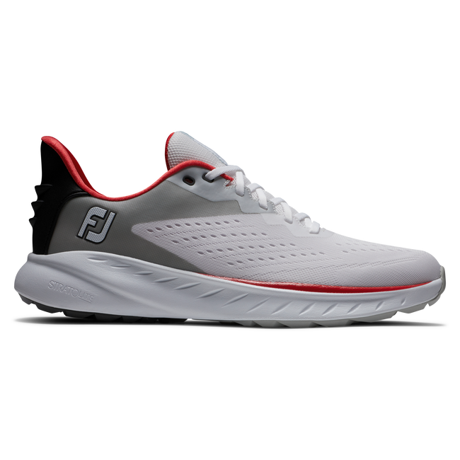 [56277] Footjoy Mens Golf Shoes | Flex XP | White-Black-Red c7 (UK7)