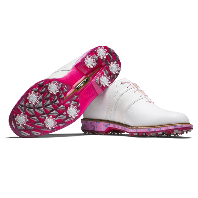 Footjoy Mens Golf Shoes | Limited Edition | Premiere Spring Bloom | White-Pink-Lilac 85