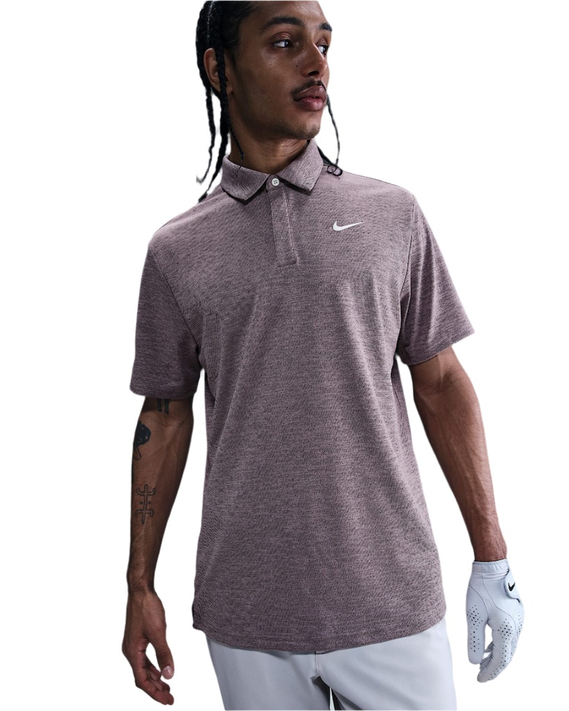 [FZ7475-204-1] Nike Men's Golf Shirt | Tour Polo Jacquard | Taupe Grey/Cave Purple (M)