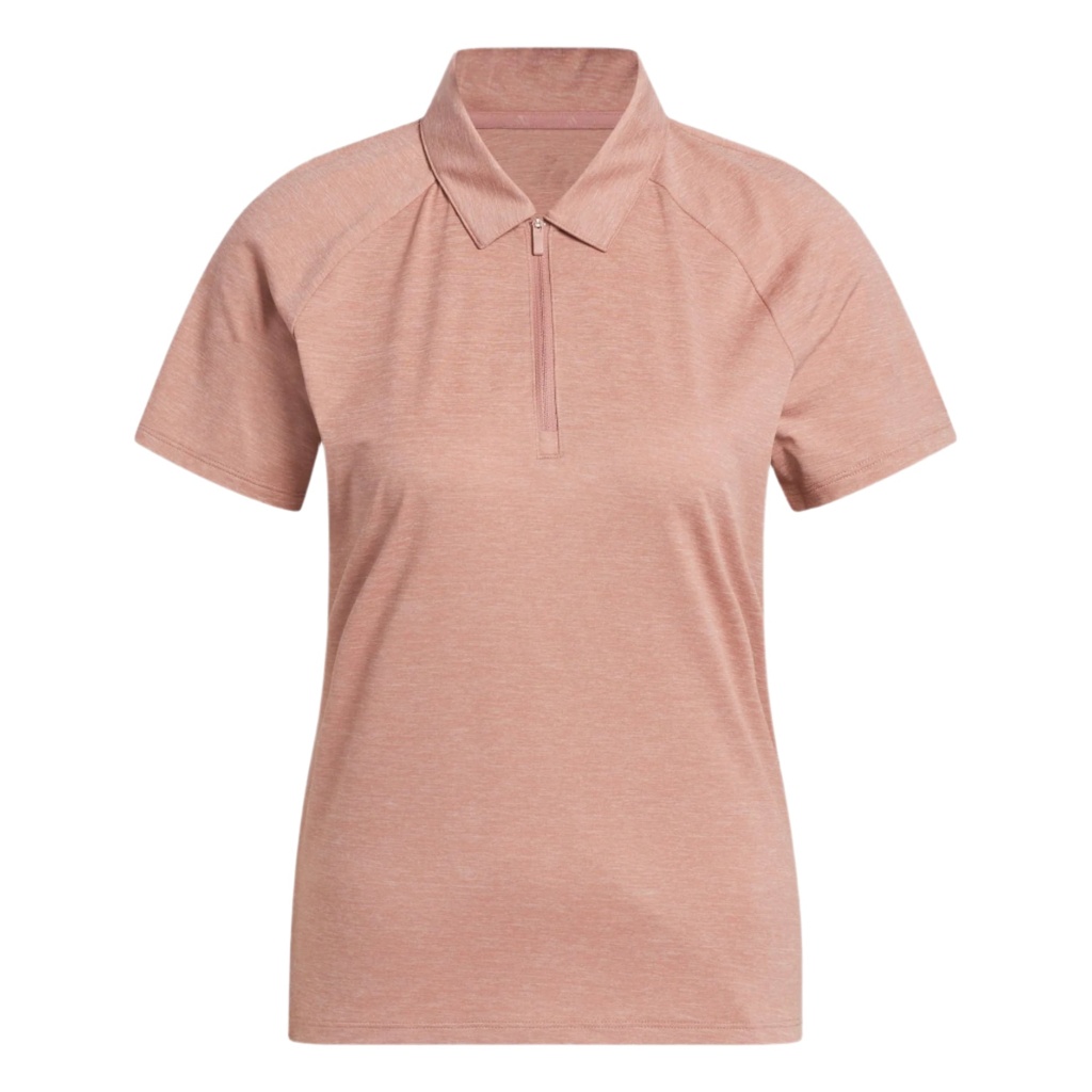[JI6448-1] Adidas Women's Golf Shirt | Polo Performance | Half Zip | Peach (M)