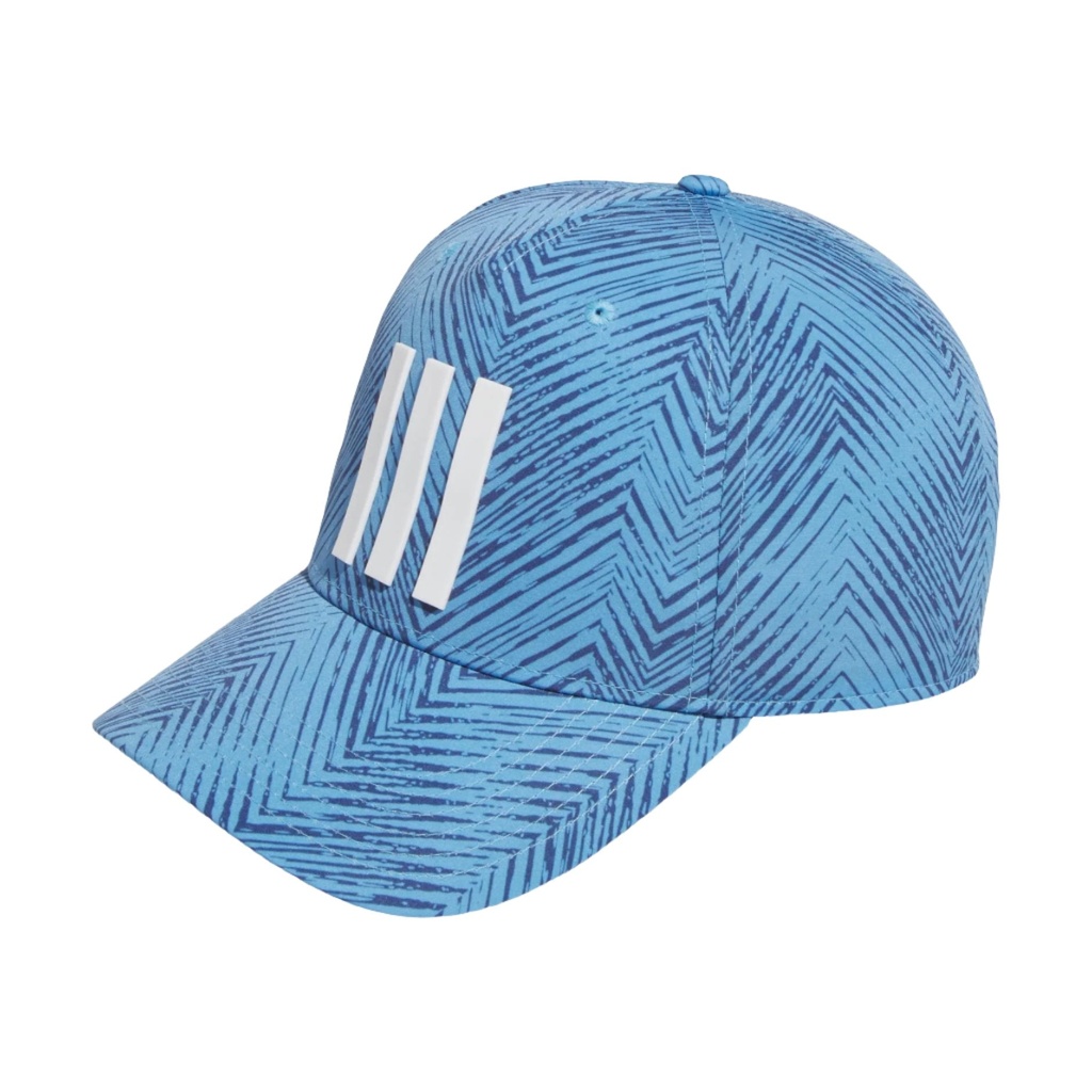 Adidas Mens Golf Cap | Tour 3 Stripe Print | Blue-White
