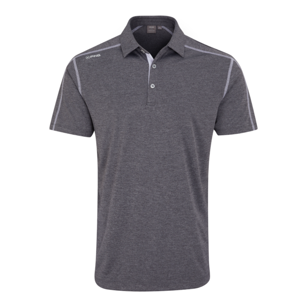 [P03731S] Ping Men's Golf Shirts | Fynn Polo | Charcoal Marl (S)