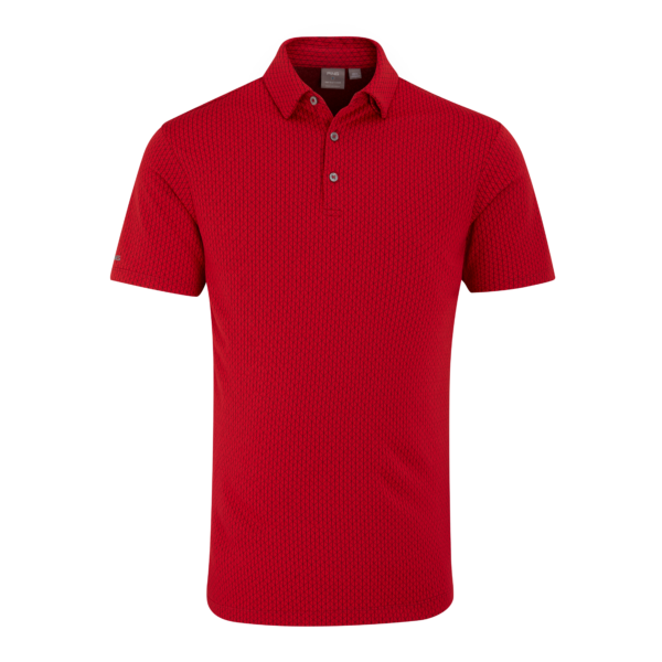 [20HER-R-S-1] Ping Men's Golf Shirts | Hershel Polo | Rich Red Multi (S)