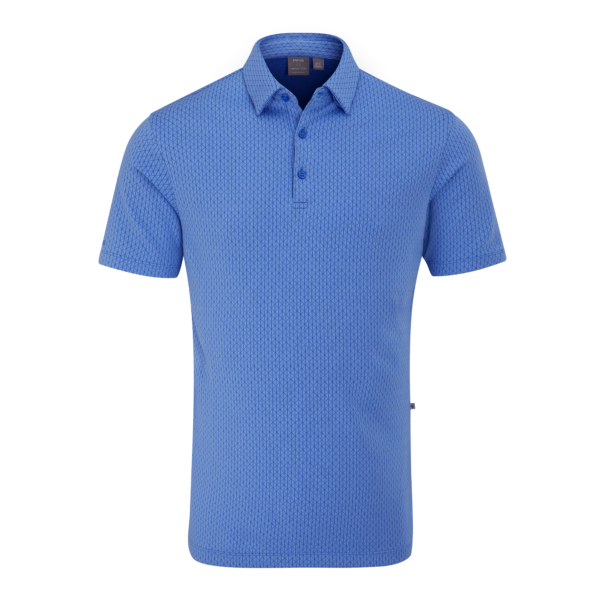 [20HER-BL-S] Ping Men's Golf Shirts | Hershel Polo | Cornflower Blue Multi (S)