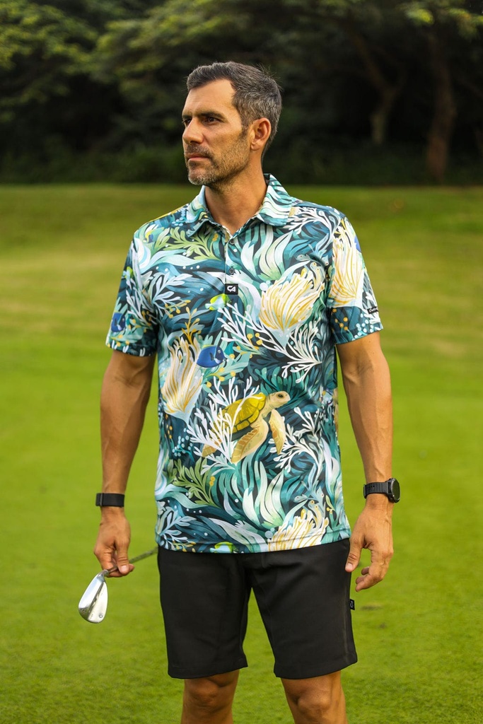 [SKUIQ157] Custom Apparel Men's Funky Golf Shirt | The Reef (S)