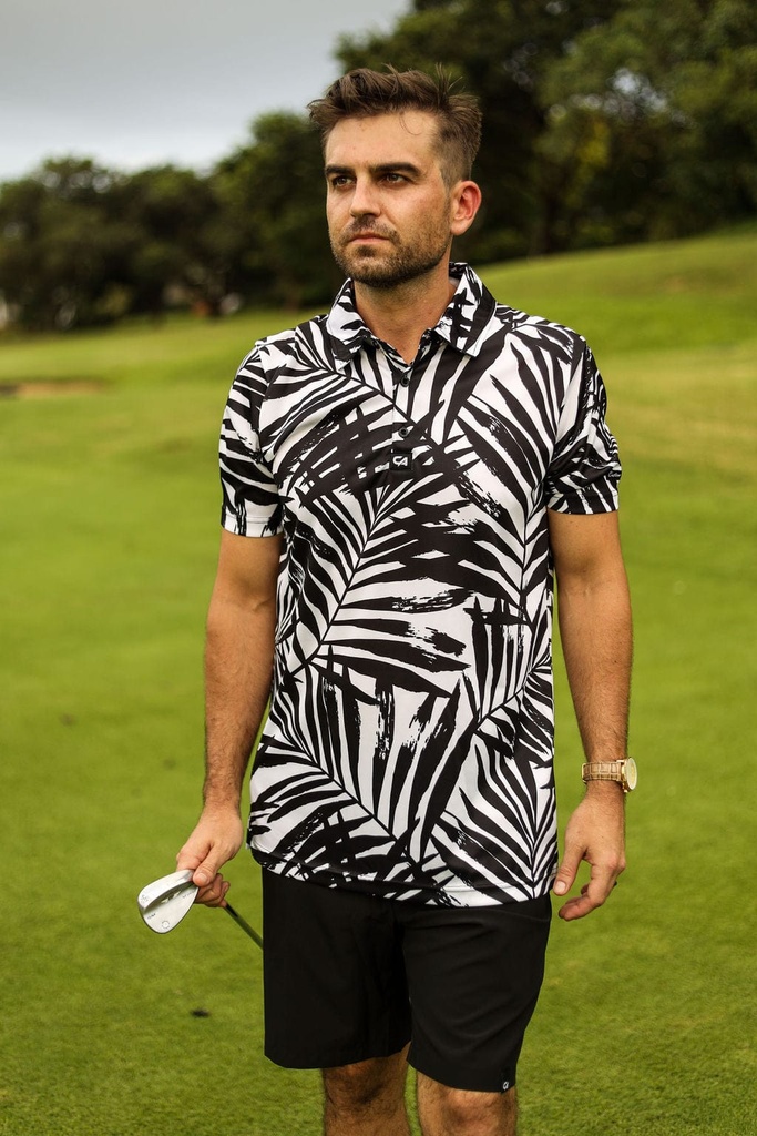 Custom Apparel Mens Funky Golf Shirt | Palm Silhouette