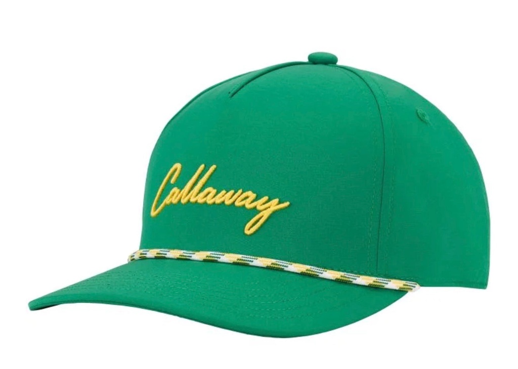 [4001427G-609] Callaway Mens Golf Cap | Birdie Rope | Green-Yellow