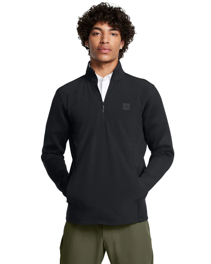 [1387117-001M] Under Armour Men's Golf Jacket | Drive Pro Storm | Hybrid Half Zip | Black (M)