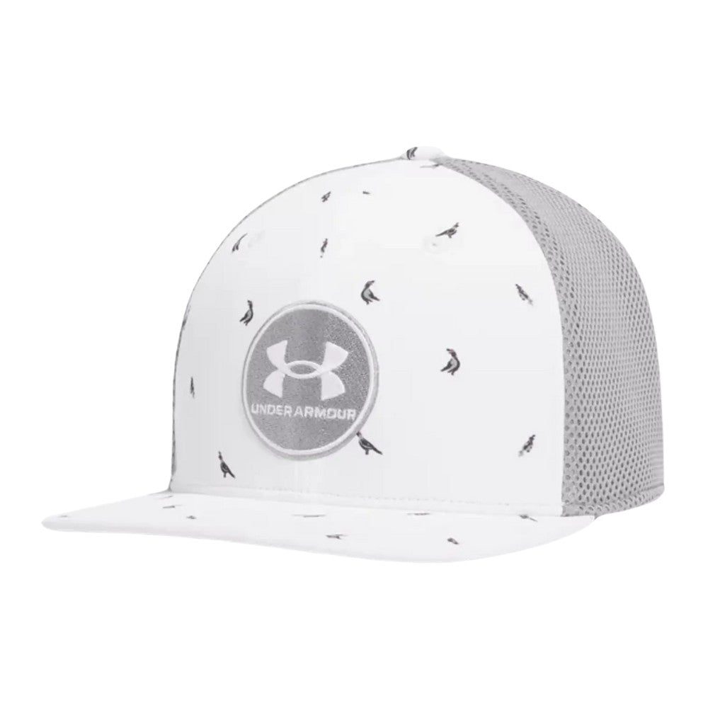 [1389887-100-1] Under Armour Men`s Cap | Chill Drive Low Stretch Fit | Grey/White/Silver Birds (L/XL)