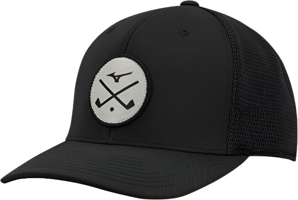 Mizuno Mens Golf Cap | Crossed Clubs Mesh Black