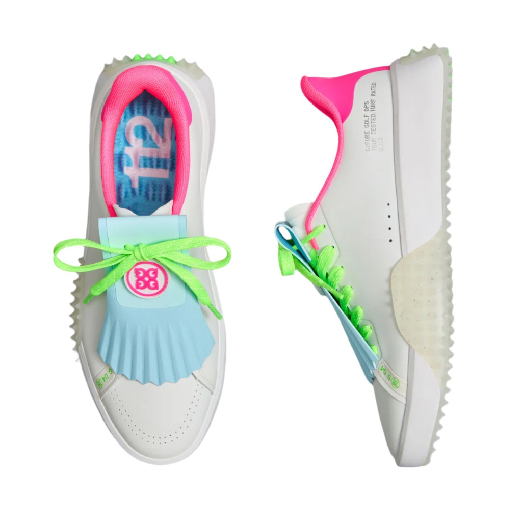 [GLF000089-6] G Fore Women`s Golf Shoe | G.112 Leather Kiltie | Snow/Multi (UK6)