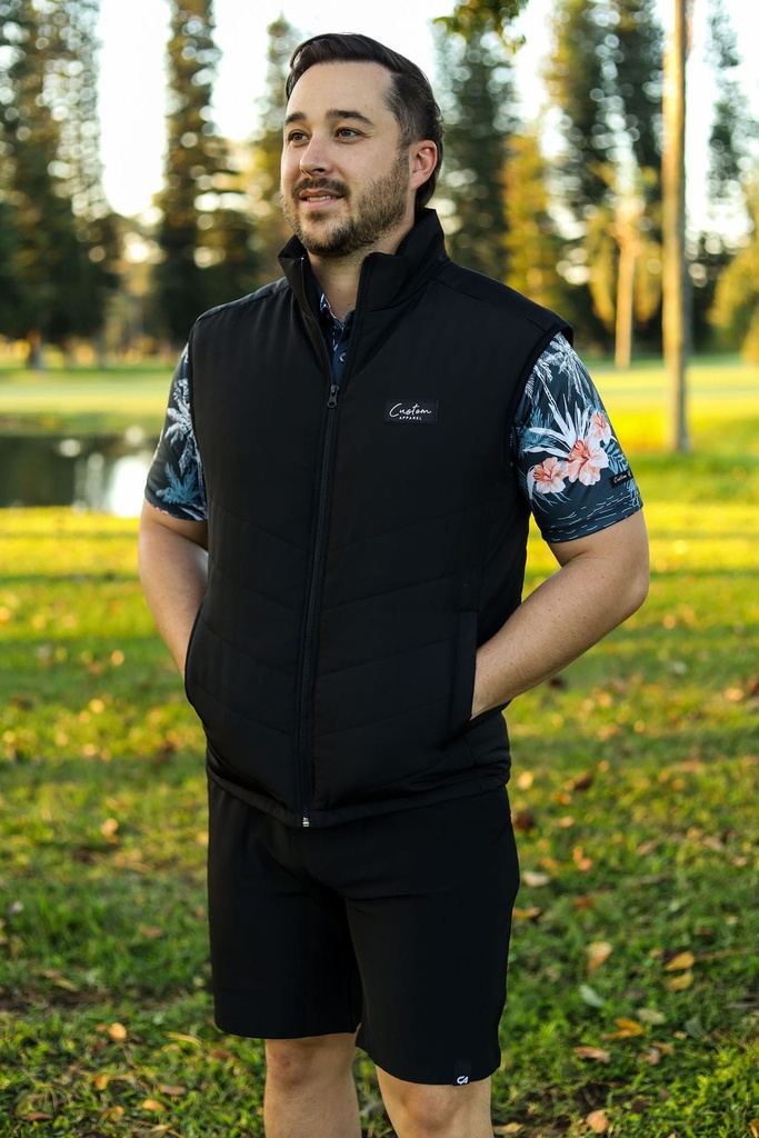 [99607493] Custom Apparel Mens Golf Jacket | Warming Puffer | Black (M)