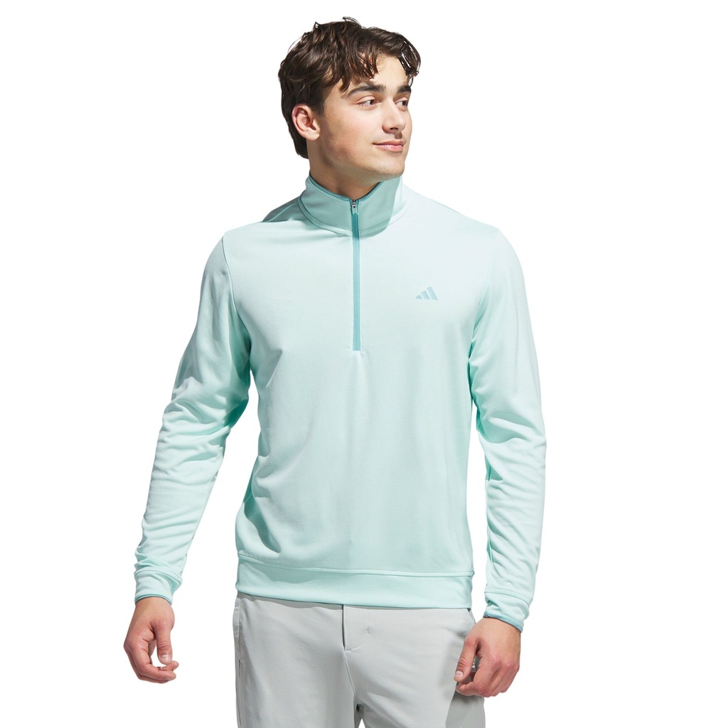 [JX7229] Adidas Men's Golf Sweatshirt | Core Light Weight | Quarter Zip | Mint Blue (S)