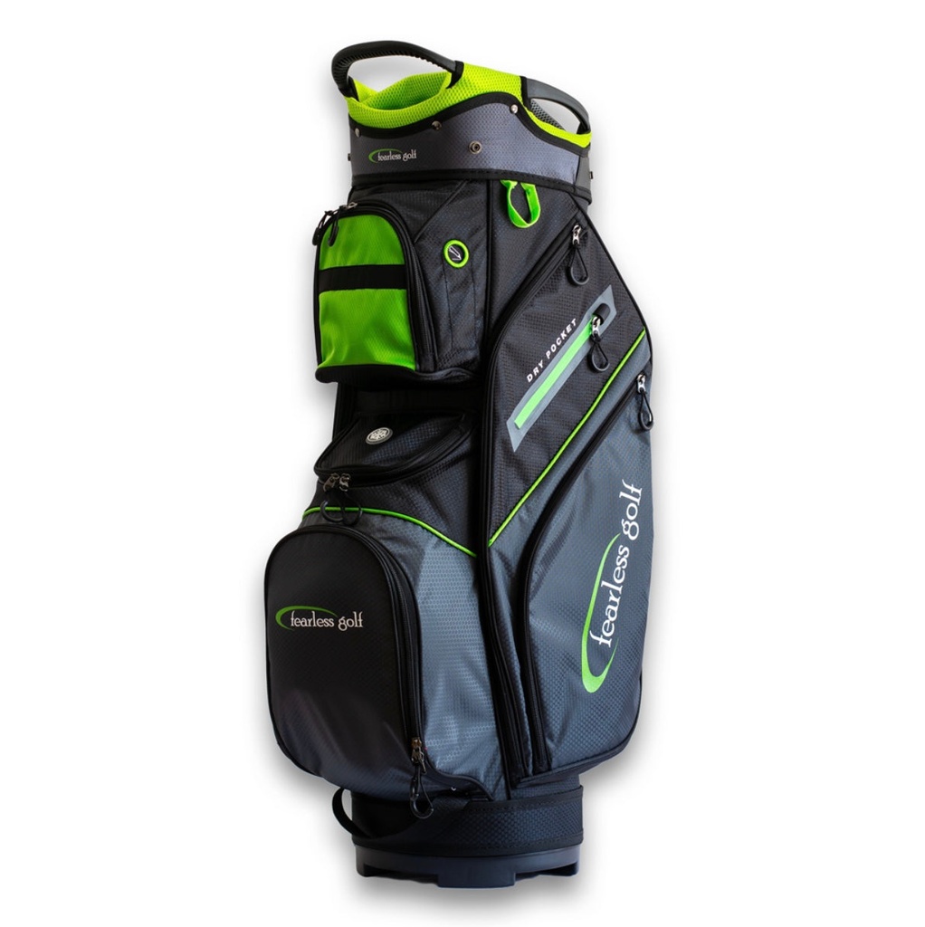 [1012403] Fearless Golf Bag | Fairway 14 | Premium Cart | Black/Green