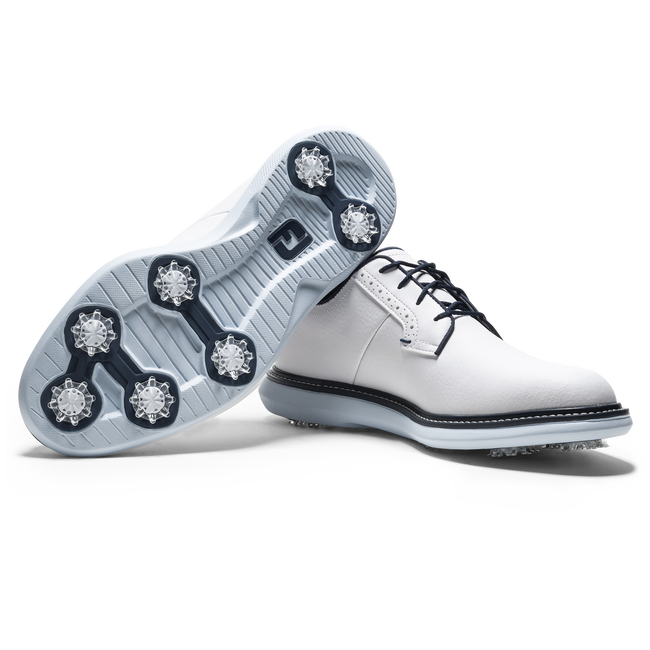 Footjoy Mens Golf Shoes | Traditions | White-Navy-Blue f3