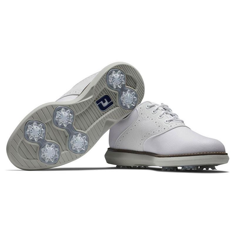 Footjoy Junior Golf Shoes | Traditions | White-White-Gray