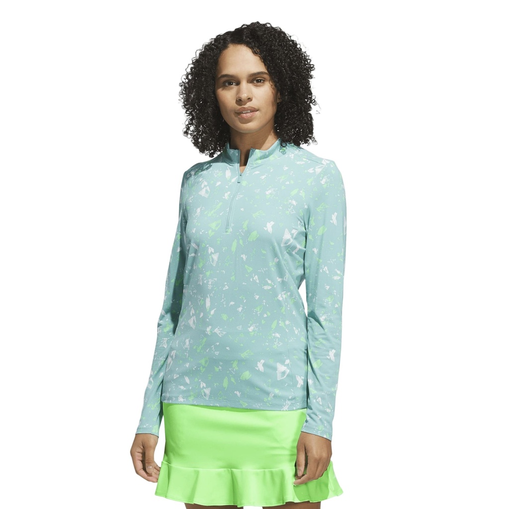 [JN8408] Adidas Womens Midlayer | Ultimate 365 Printed Quarter-Zip | Mint (S)