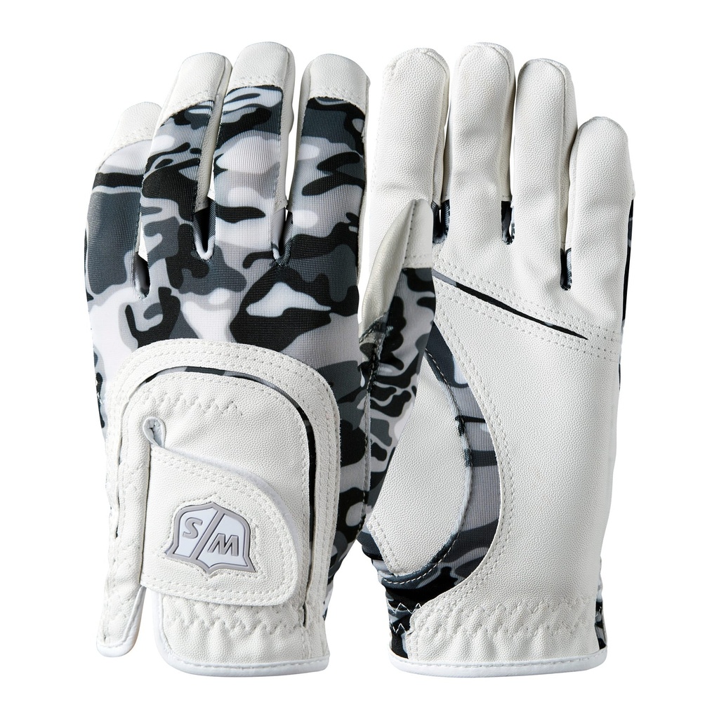 [GG011] Wilson Junior Golf Glove | One Size Fit All | Black/Grey/White Camo