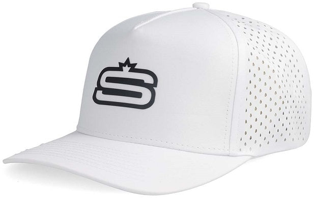 [CAP730S-C0074-1SZ] Alpha - 5 Panel Performance Cap with  inchS inch Print and Laser Hole Detail e0