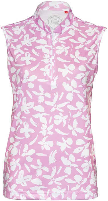 Swagg Women's Bloom Sleeveless Golfer Polo Shirt 0c