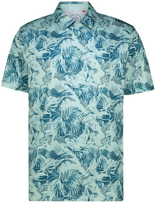 [SP256-C0600-S] Mens Inked Palms Dry Tech Performance Golfer Polo Shirt d1 (S)