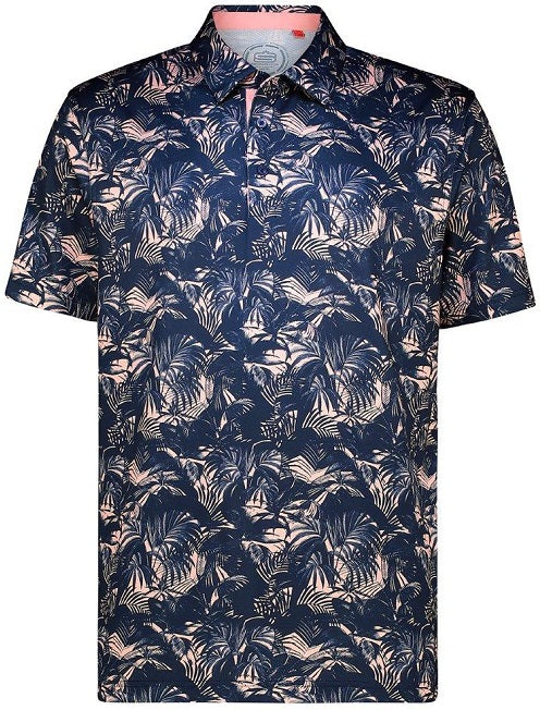 [SP256-C0601-S] Mens Inked Palms Dry Tech Performance Golfer Polo Shirt 75 (S)
