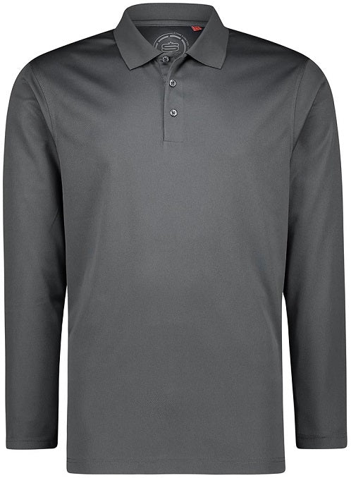 Men's Basic Performance Long Sleeve Golfer Polo Shirt a0