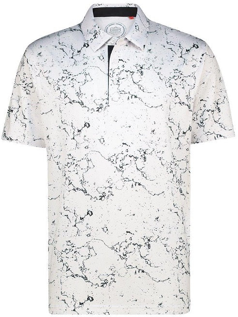 Men's Marbled Dry Tech Performance Golfer Polo Shirt b9