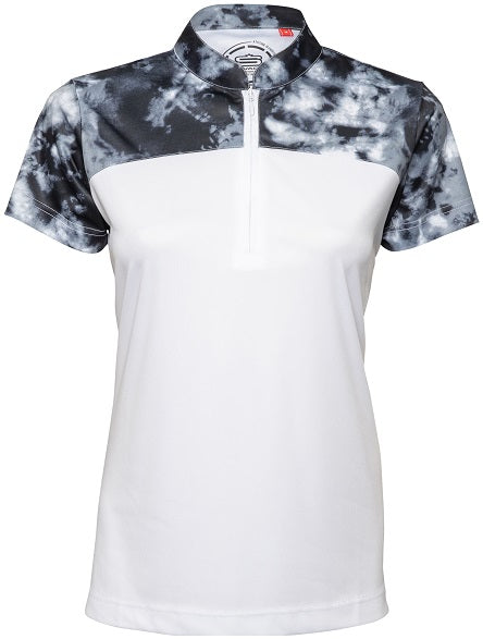 Swagg Women's Tie-Dye Short Sleeve Golfer Polo Shirt 0e