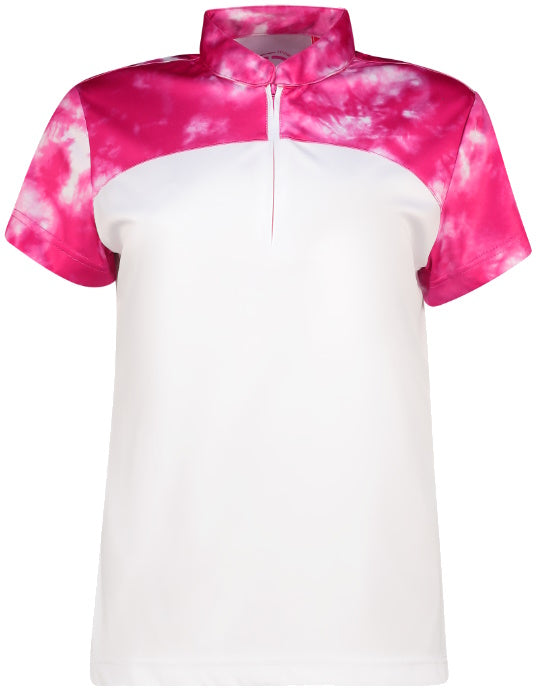 Swagg Women's Tie-Dye Short Sleeve Golfer Polo Shirt f5