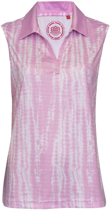 Swagg Womens Shibori S-Less Golfer Polo Shirt