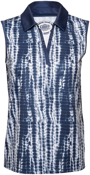 Women's Shibori S/Less Golfer Polo Shirt aa