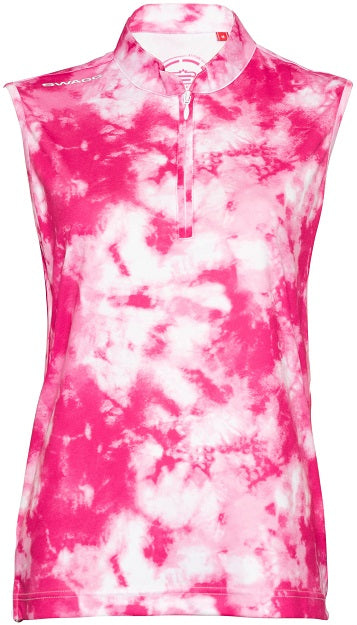 Women's Tie-Dye Sleeveless Golfer Polo Shirt 7b