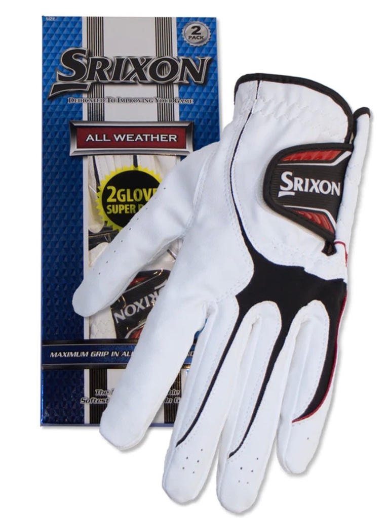 [GGG 1318 I - B-S] Srixon Men's Golf Gloves | All Weather | Super Pack (Black, S)
