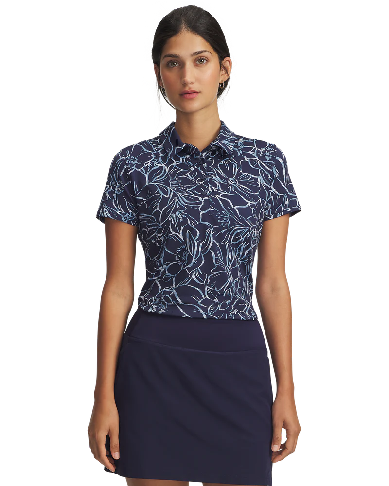 Under Armour Women's Golf Shirt | Playoff 3.0 Printed Polo | Midnight Navy
