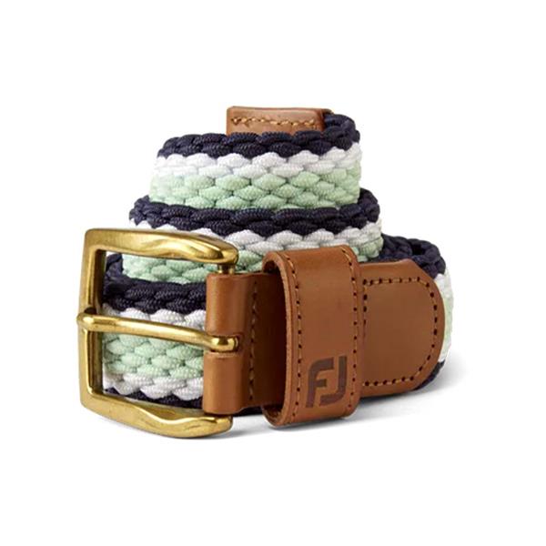 Footjoy Mens Golf Belt | Braided Canvas | Navy-White-Sage