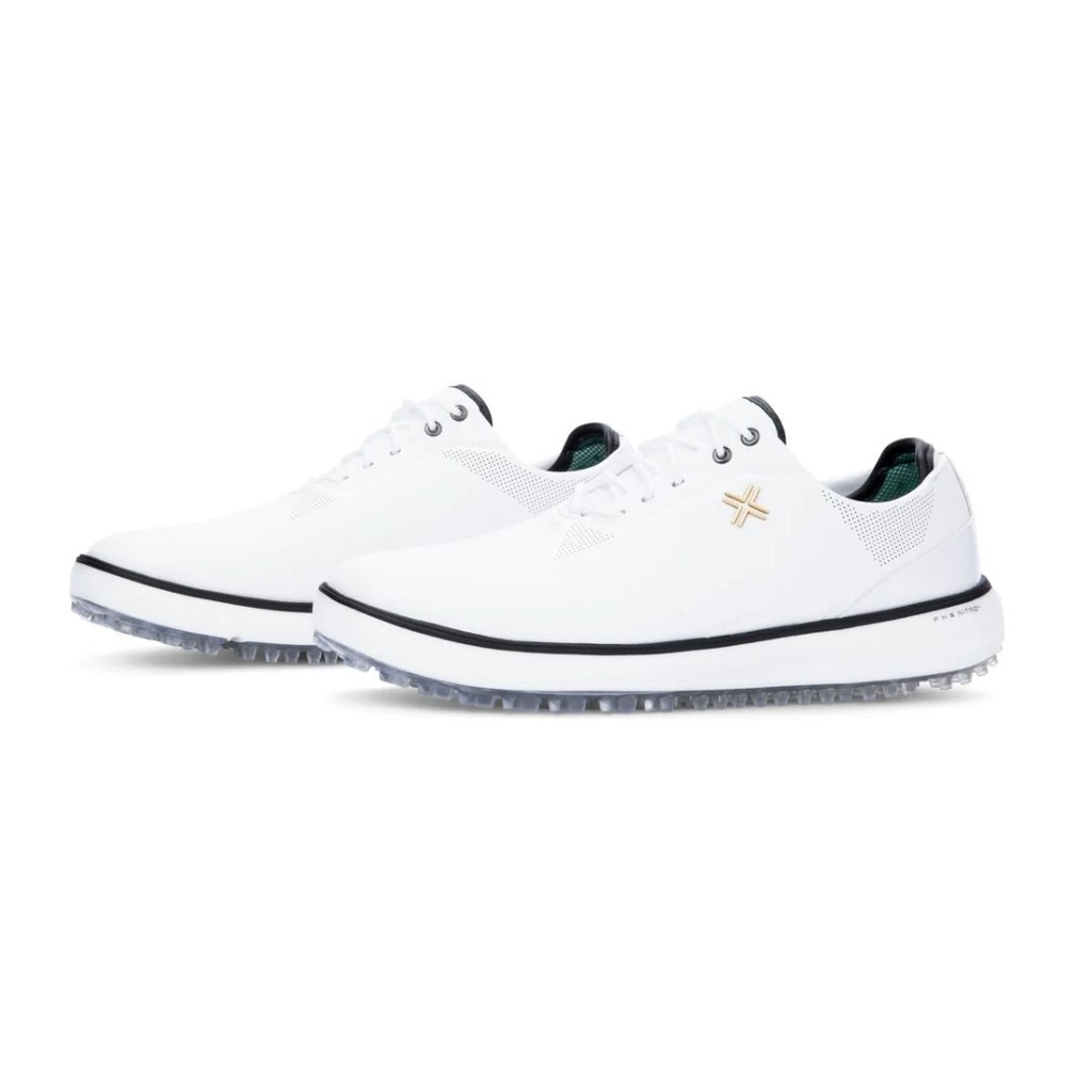[30P25-MDW-8] Payntr Men`s Golf Shoes | Match Day | White/Black (UK8)