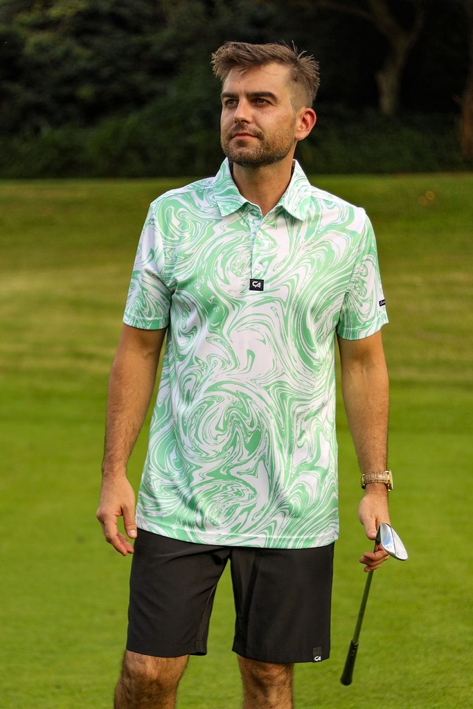 Custom Apparel Men's Funky Golf Shirt | Mint Twirl