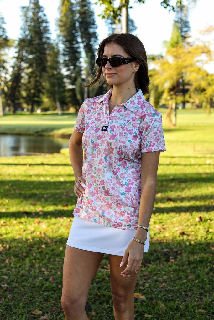Custom Apparel Women's Golf Shirts | V Neck | Fairway Bloom