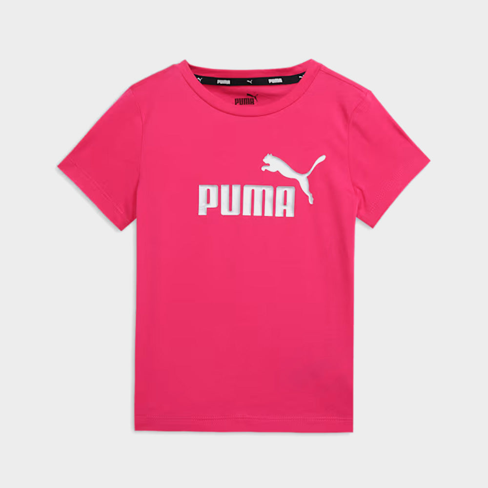 LADIES PUMA  METALLIC LOGO TEE SHIRT - PINK