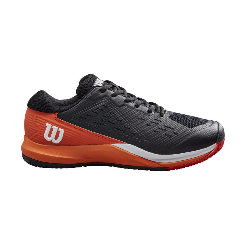 [WRS330790E070] Wilson Mens Footwear | Rush Pro Ace Black / Vermillion (UK7)