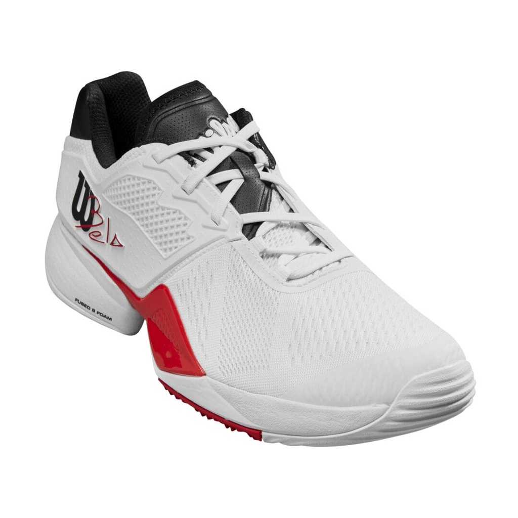 [WRS331580E070] Wilson Padel Footwear | Mens Bela Tour Padel Wh - Red - Blk (UK7)