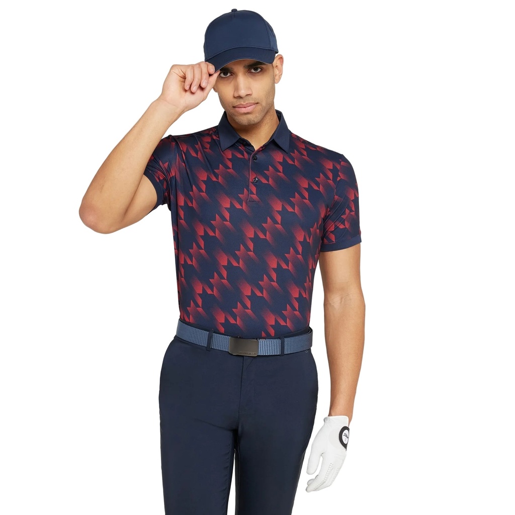 [D01001198895-M] Galvin Green Men`s Golf Shirt | Miles | Navy/Red (M)