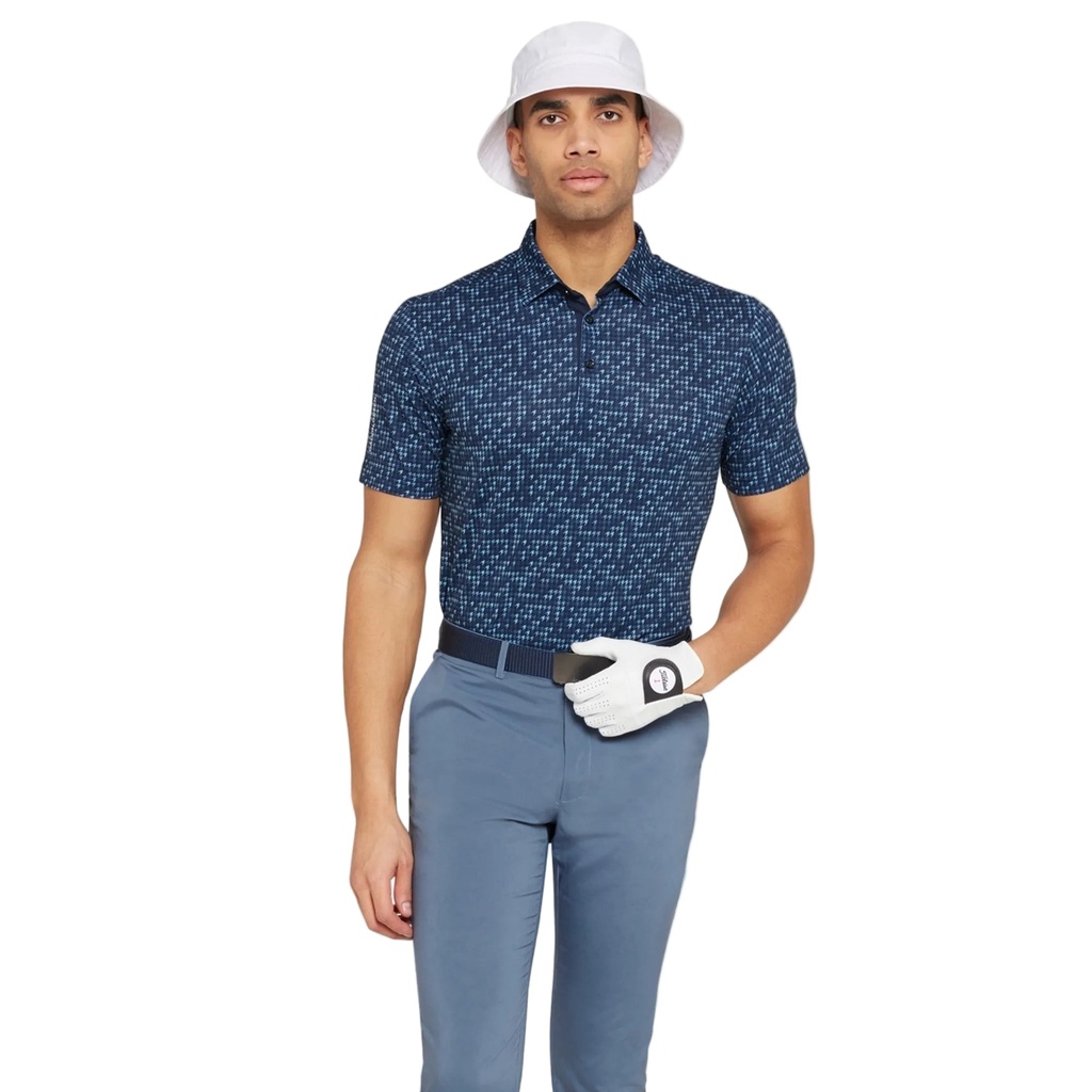Galvin Green Mens Golf Shirt | Marlo | Moonlight Blue-Navy